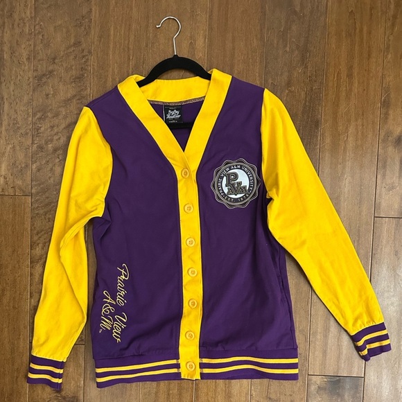Prairie View A & M University Big Boy Lightweight Cardigan Purple & Gold - Picture 1 of 9